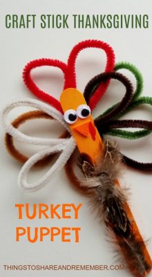 Craft Stick Thanksgiving Turkey Puppet