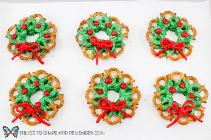 Chocolate Pretzel Christmas Wreaths