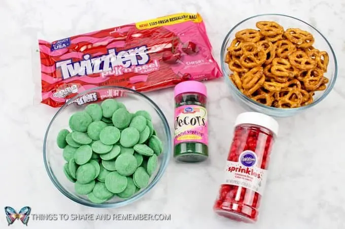 Chocolate Pretzel Christmas Wreaths Chocolate Pretzel Christmas Wreaths ingredients