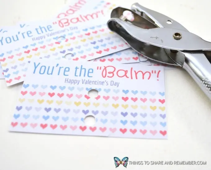 how to punch two holes in the valentine card