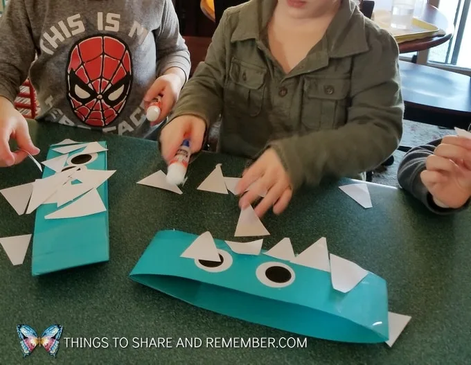 We Are The Dinosaurs making dino headbands