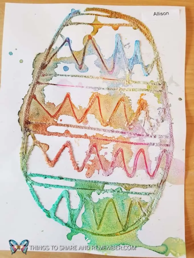 Salt Painting Easter Egg Art