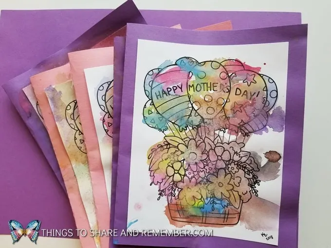 Mother's Day Coloring Page Card