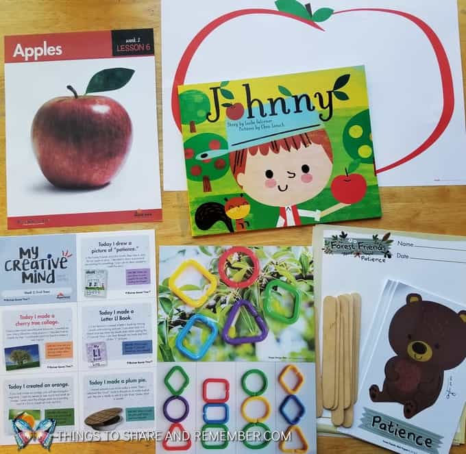 Lesson 6 Mother Goose Time Preschool Curriculum Orchard Harvest fall theme Apples Johnny Appleseed and Forest Friends Character Development Patience bear concept for preschoolers