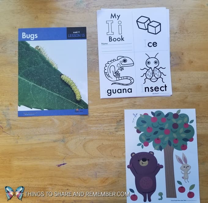 Lesson 13 Mother Goose Time Preschool Curriculum Orchard Harvest fall theme Bugs and Letter Ii books