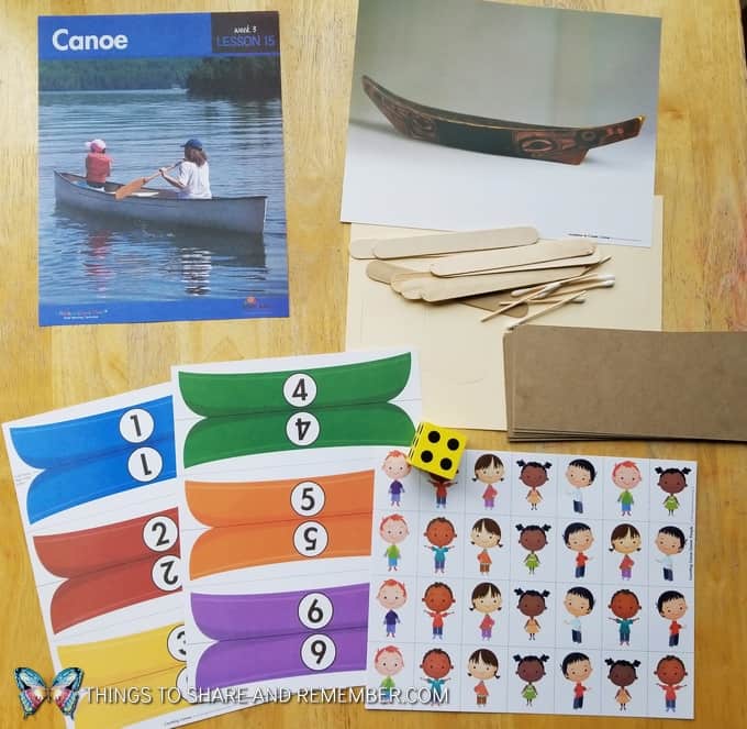 Lesson 15: canoe counting game What's in the box: Transportation Station