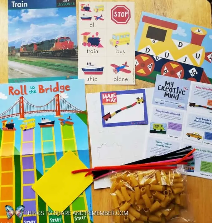 Lesson16: Train, letter game, roll a bridge game and make and play train craft