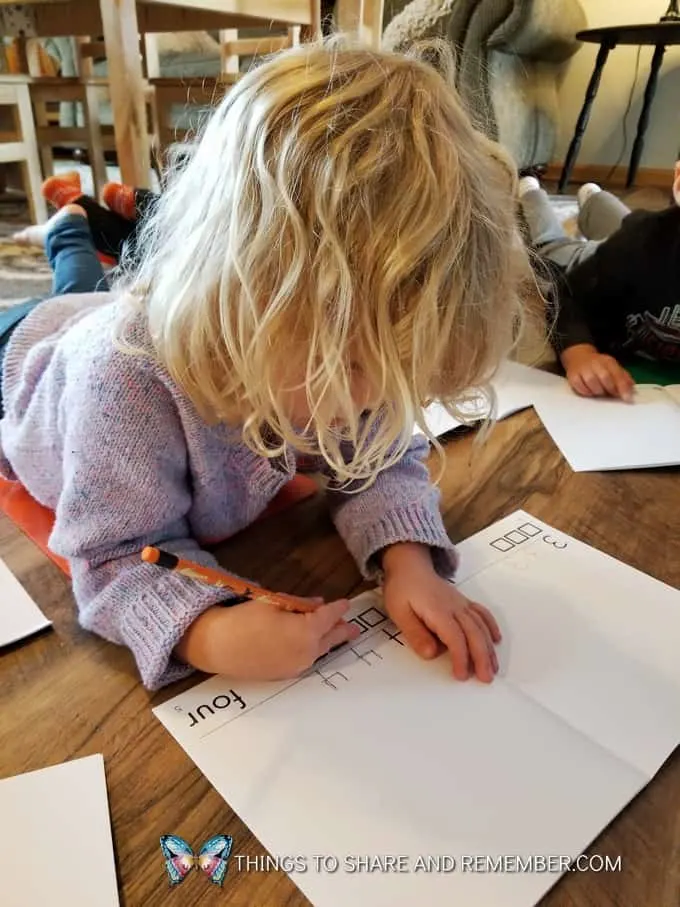 girl writing #4 My Little Journals super fun circle time