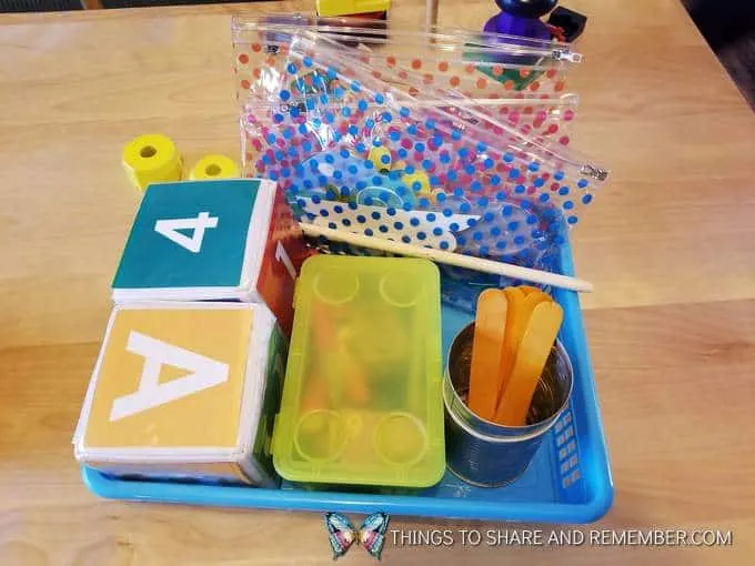 basket with items for preschool super fun circle time