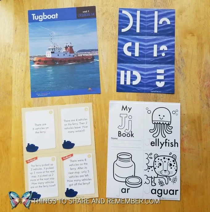 Lesson14: Tugboat What's in the box: Transportation Station Letter Jj book 