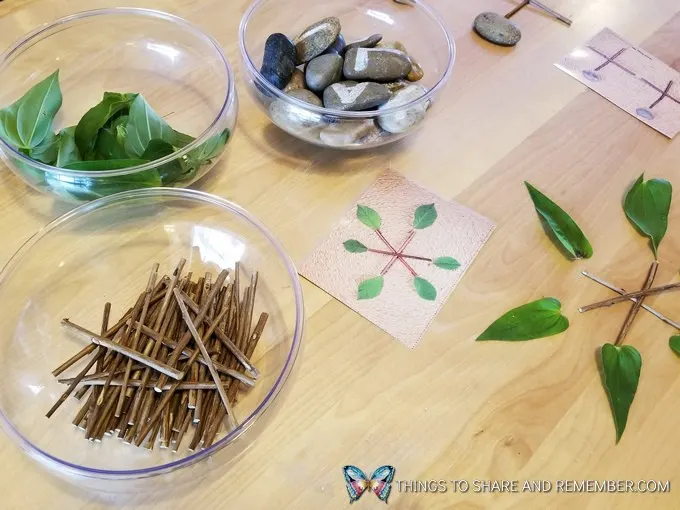 Loose Parts Nature Designs materials table top activity
