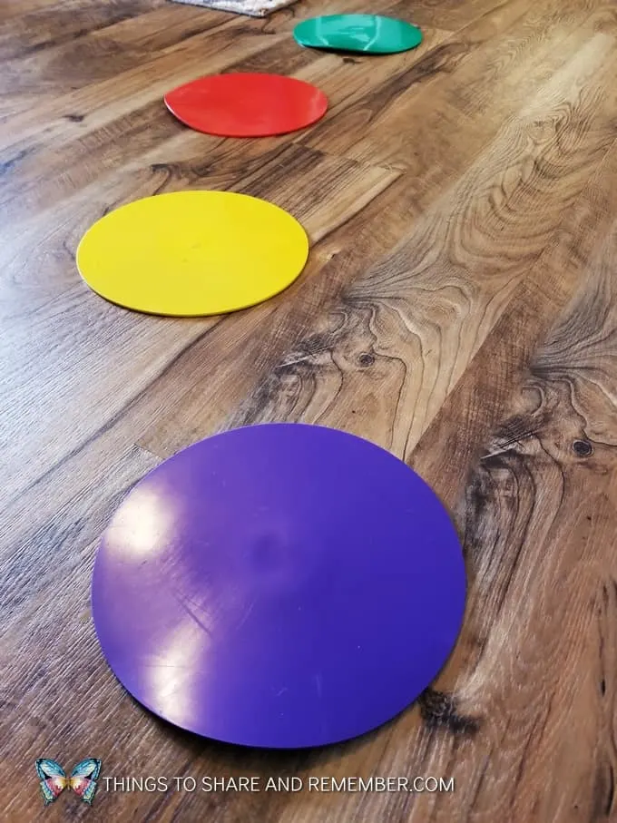 colorful vinyl spots for sitting at circle time  super fun circle time