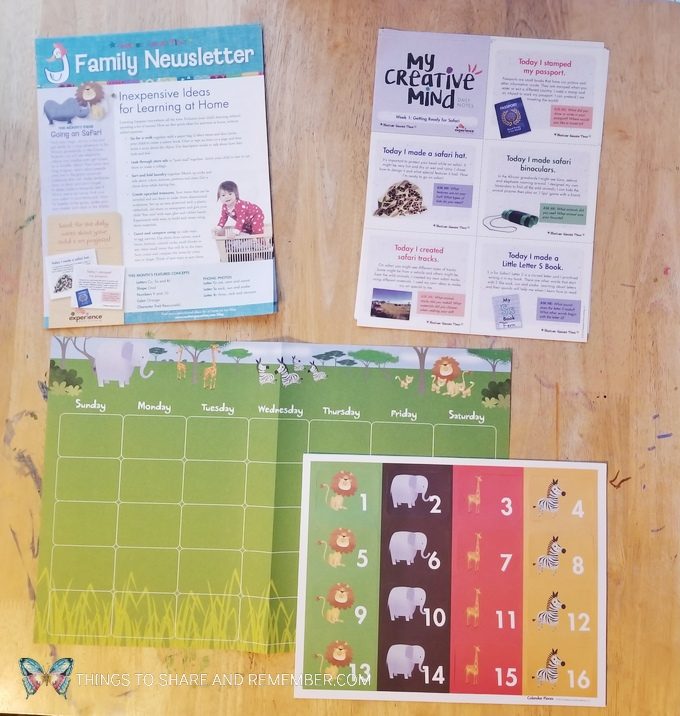 Family Newsletter, My Creative Mind and calendar template and numbers Going on Safari theme Mother Goose Time preschool curriculum #GoingOnSafari #MGT blogger #MotherGooseTime