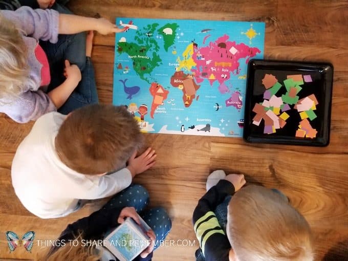 map matching the colors to the continents game going on safari signing in to see the animals Passport to Safari passports, maps, writing and stamping activities for preschool Going on Safari theme #MGTblogger #MotherGooseTime #GoingOnSafari