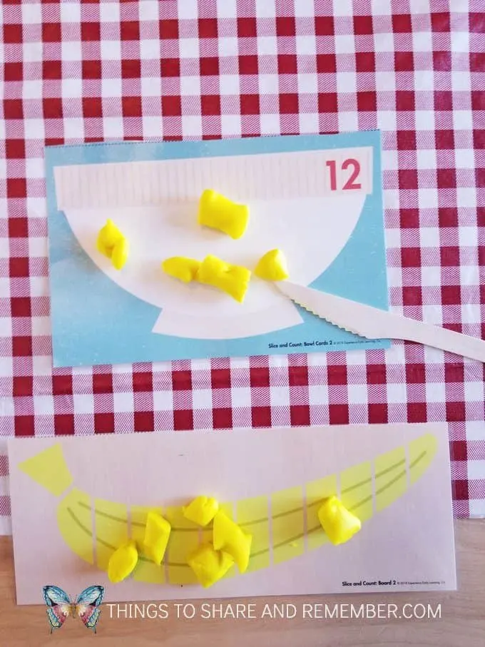 Slice and Count Play Dough Math Activity number recognition and number concepts for preschool