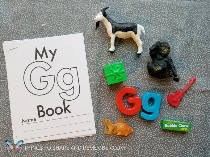 Little Letter Book from Mother Goose Time for preschoolers G is for gorilla, goat, grapes