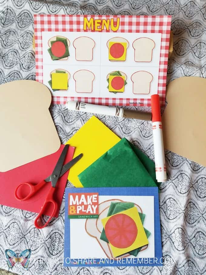 Sandwich Art Make & Play - Mother Goose Time Health and Fitness theme for February 2019 - Preschool curriculum Food Groups - Grains activities #MGTblogger #MGTHealthandFitness #ece #preschool #nutritiontheme