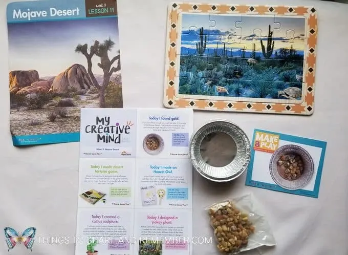 Mojave Desert puzzle, gold, My Creative Mind daily notes for parents  Desert Discovery Theme -Mother Goose Time preschool curriculum
