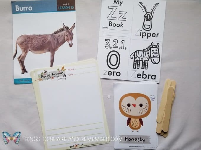 Burro, letter Z & Forest Friends lesson on Honest -   Desert Discovery Theme -Mother Goose Time preschool curriculum