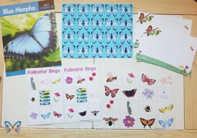 bees and butterflies theme blue morpho butterfly, butterfly bingo game