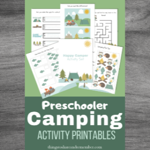 preschool camping activity printables