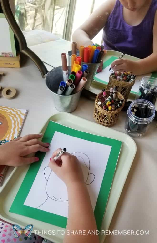 Self Portrait Center for preschoolers - Art Studio theme from Mother Goose Time