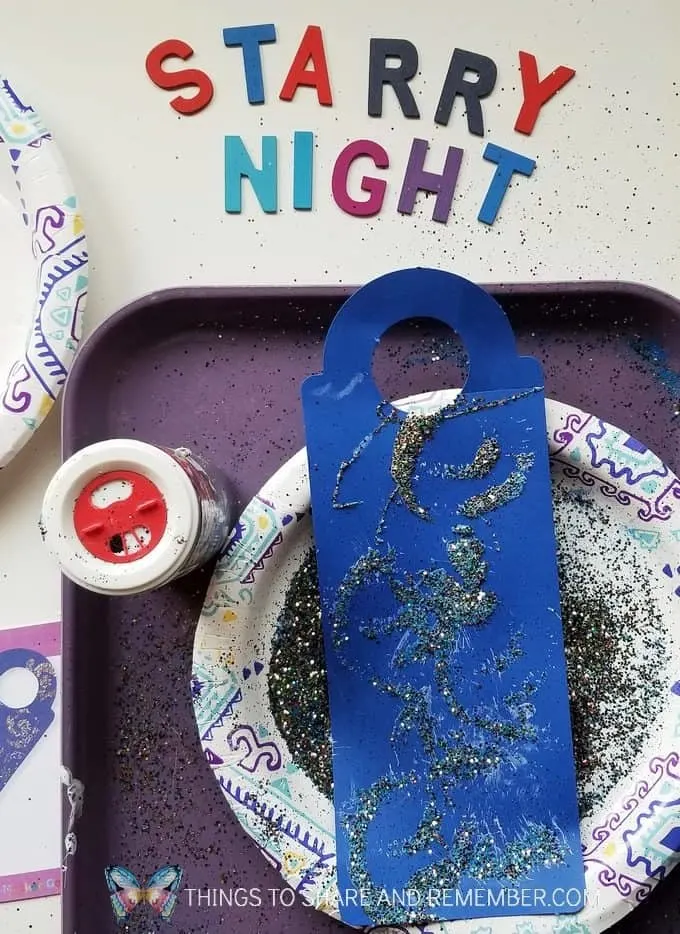 Starry Night Door Hanger Make & Play Activity Art Studio - Mother Goose Time Preschool Curriculum