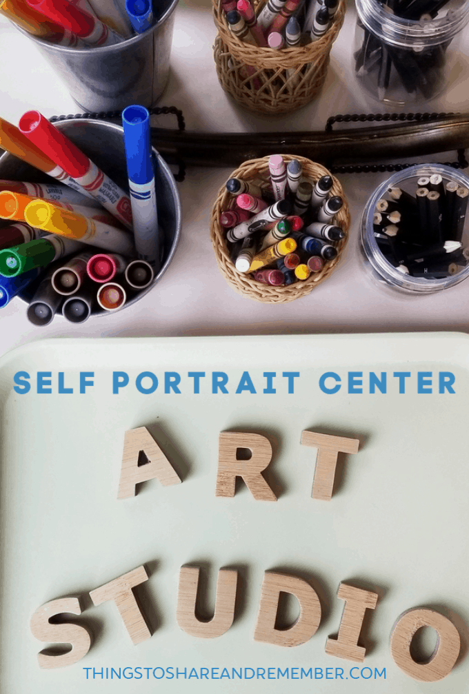 Self Portrait Center for preschoolers - Art Studio theme from Mother Goose Time