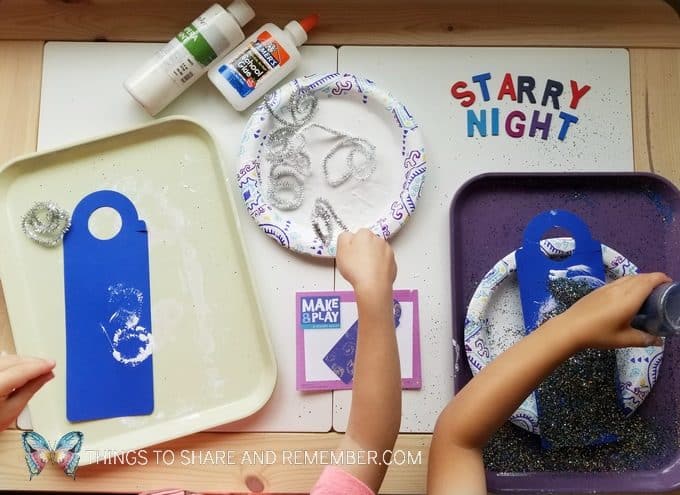 Starry Night Door Hanger Make & Play Activity Art Studio - Mother Goose Time Preschool Curriculum