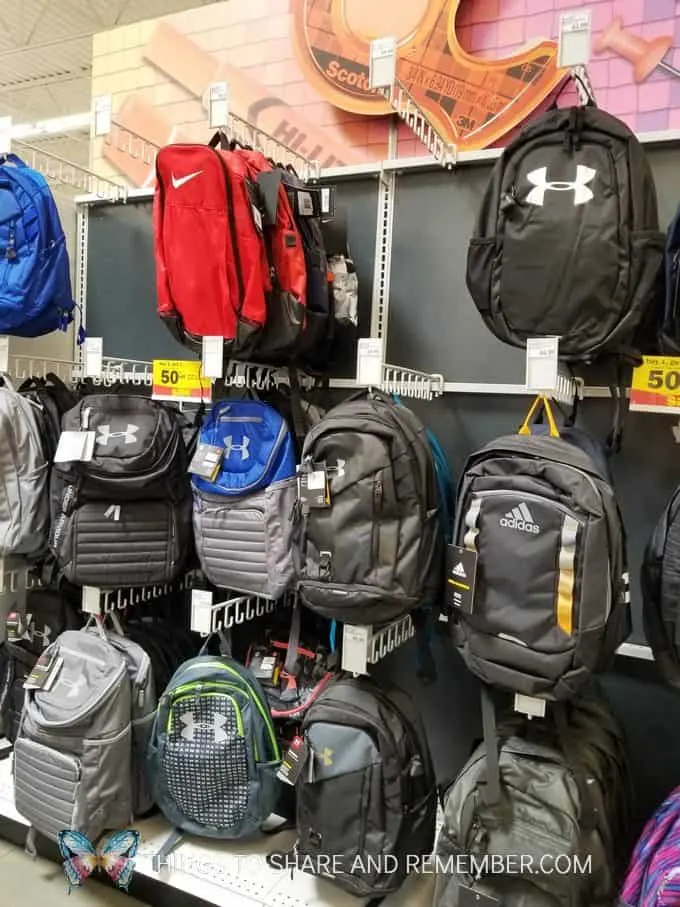 Backpacks at Meijer store back to school sale 2