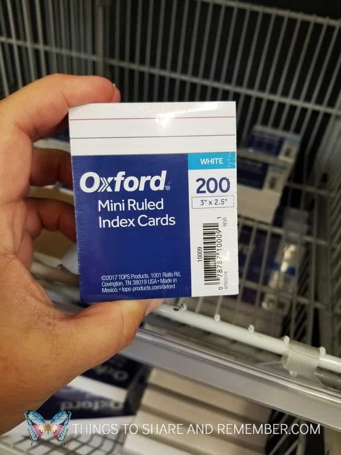 mini notecards at Meijer back to school supplies