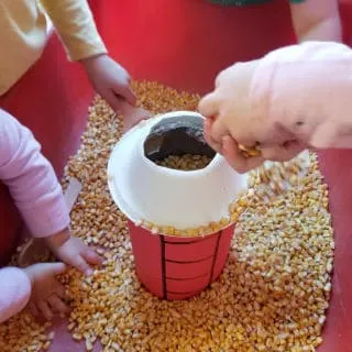 Fill the Silo Sensory Bin activity