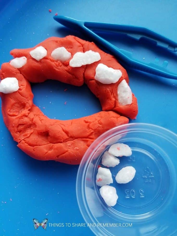 Preschool Dental Health Activities Experience Preschool Pulling Teeth - rocks and play dough