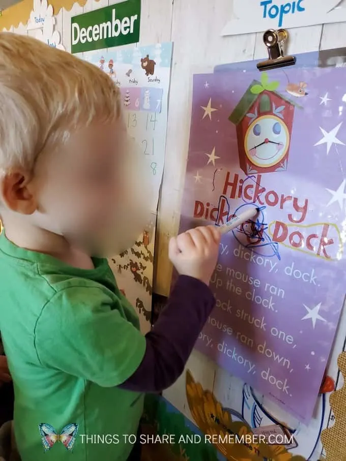 Hickory Dickory Dock Nursery Rhyme Shared Reading Experience Early Learning Preschool curriculum