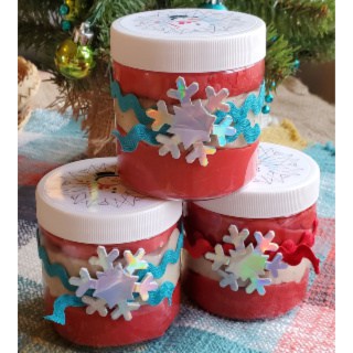 Candy Cane Play Dough Gift Jars