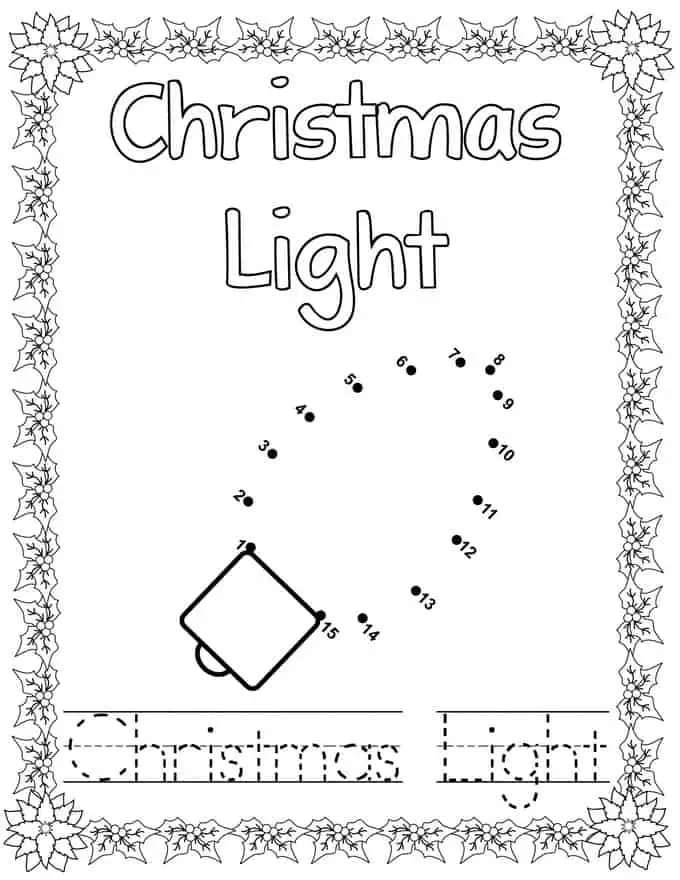 Christmas Connect Dots Coloring Book -Christmas light