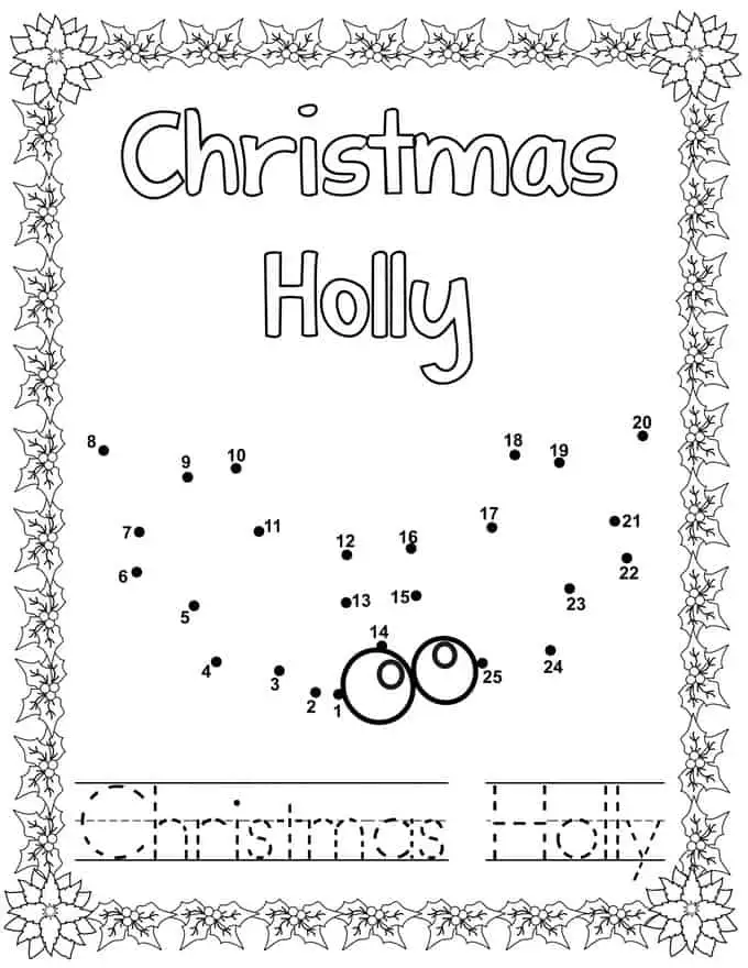 Coloring Book -Christmas Holly
