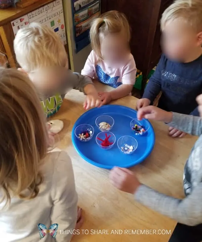Factory Worker Play Dough Factory - standing around the table taking turns 