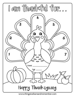 I Am Thankful Turkey Thanksgiving Page For Kids » Things to Share ...