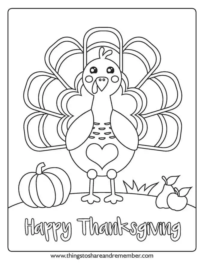 I Am Thankful Preschool Turkey Page