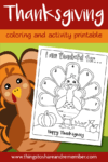 I Am Thankful Turkey Thanksgiving Page For Kids » Things to Share ...