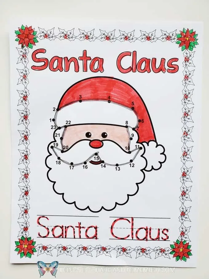 Santa Claus connect the dots page