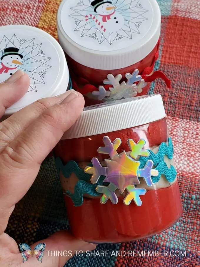 Candy Cane Play Dough Gift Jars