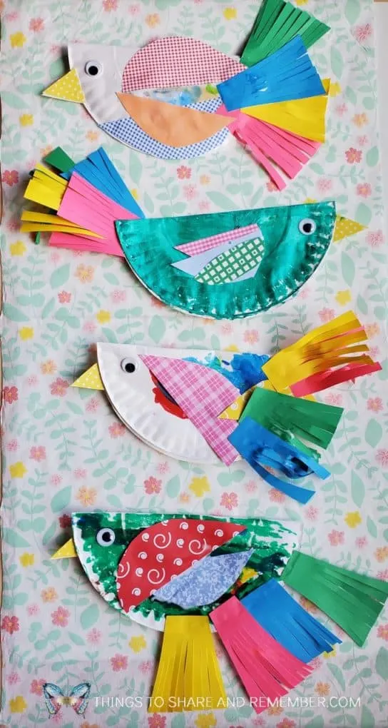 Paper Plate Birds from Experience Preschool curriculum Birds & Eggs Theme