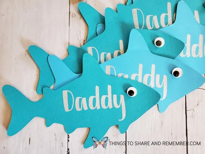 Daddy Shark Father's Day Card Cricut Project group of cards