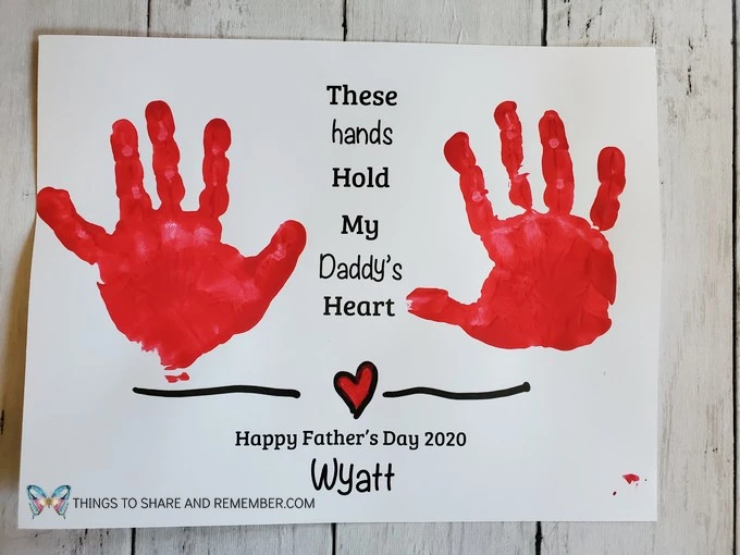 These Hands Handprint Father's Day Printable