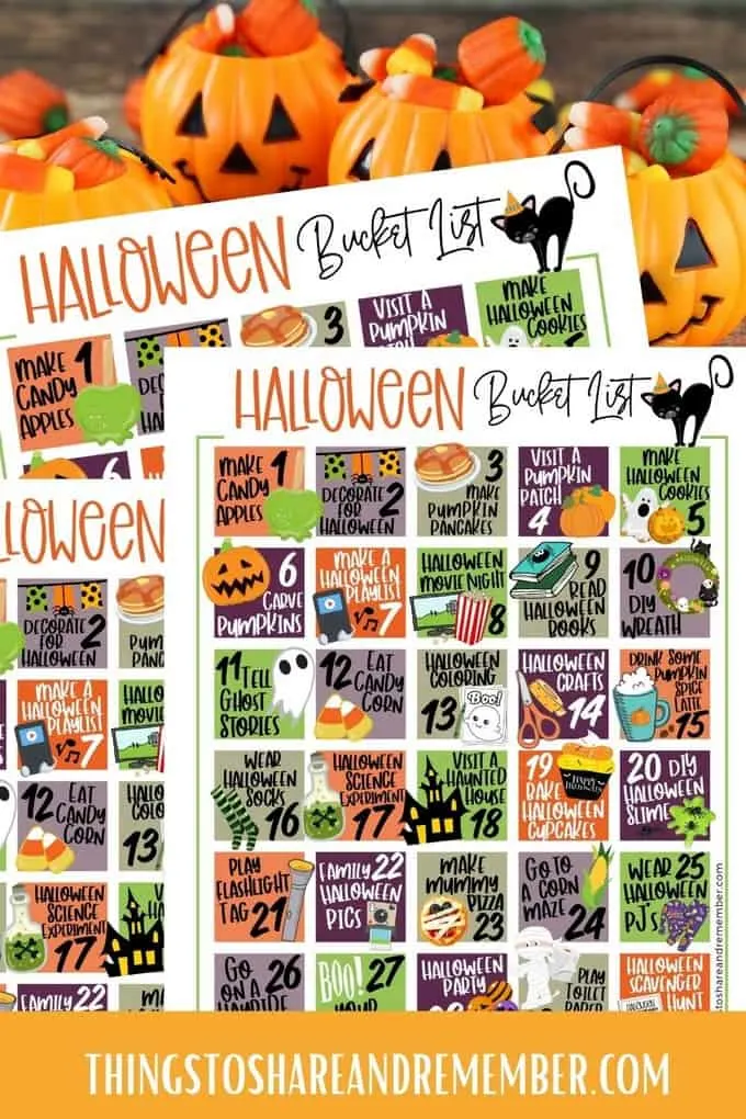 Count Down to Halloween Bucket List for Families