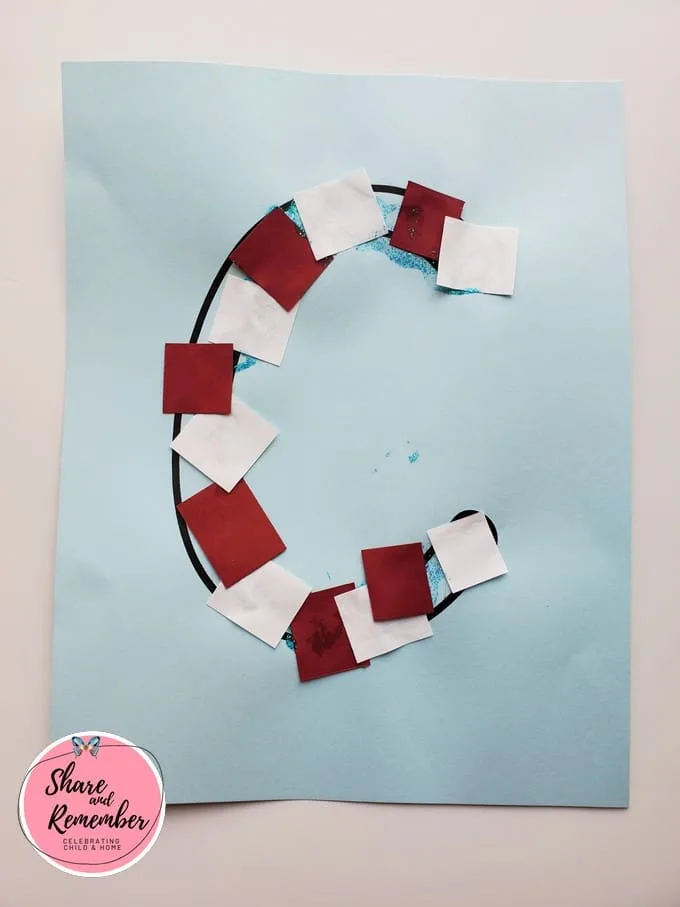 Letter C candy cane project