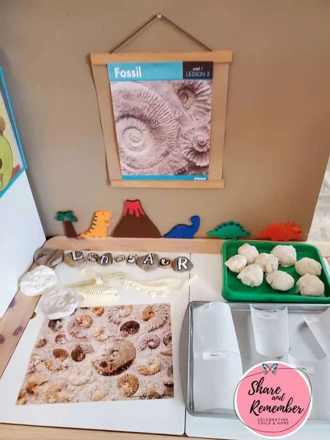 Making salt dough fossils in preschool Dinosaur Fossils Crafts & Activities for Preschoolers