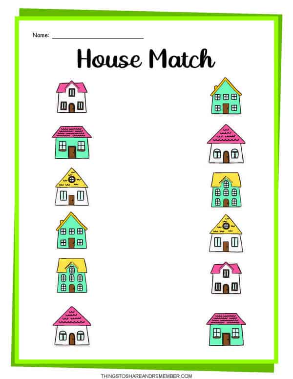 Parts Of The House Printable